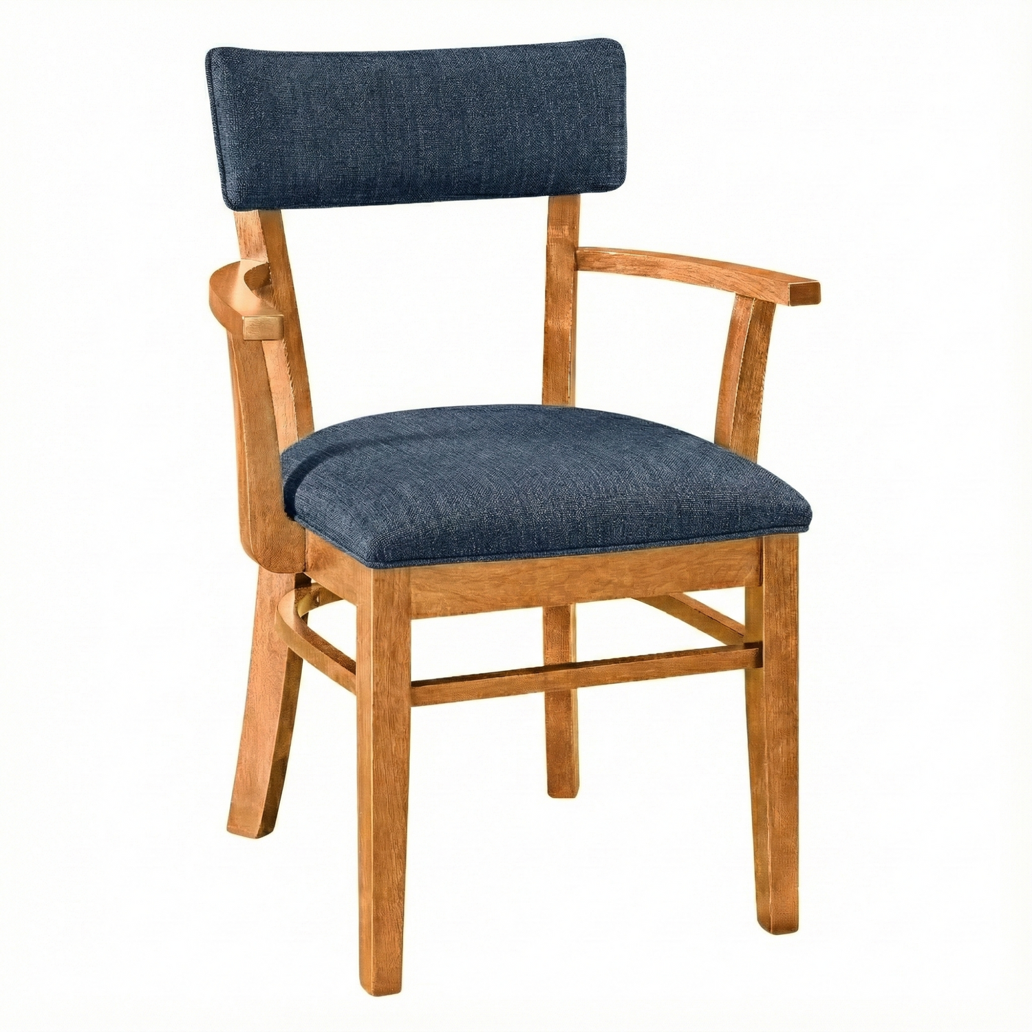 Miller Chair in Natural Stain with Royal Fabric