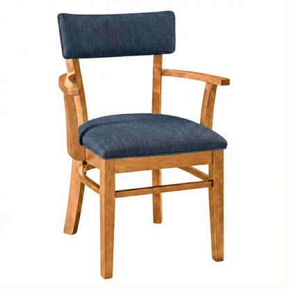 Miller Chair in Natural Stain with Royal Fabric