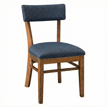 Miller Side Chair in Earthtone Stain with Royal Fabric