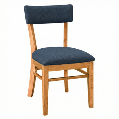Miller Side Chair in Natural Stain with Royal Fabric