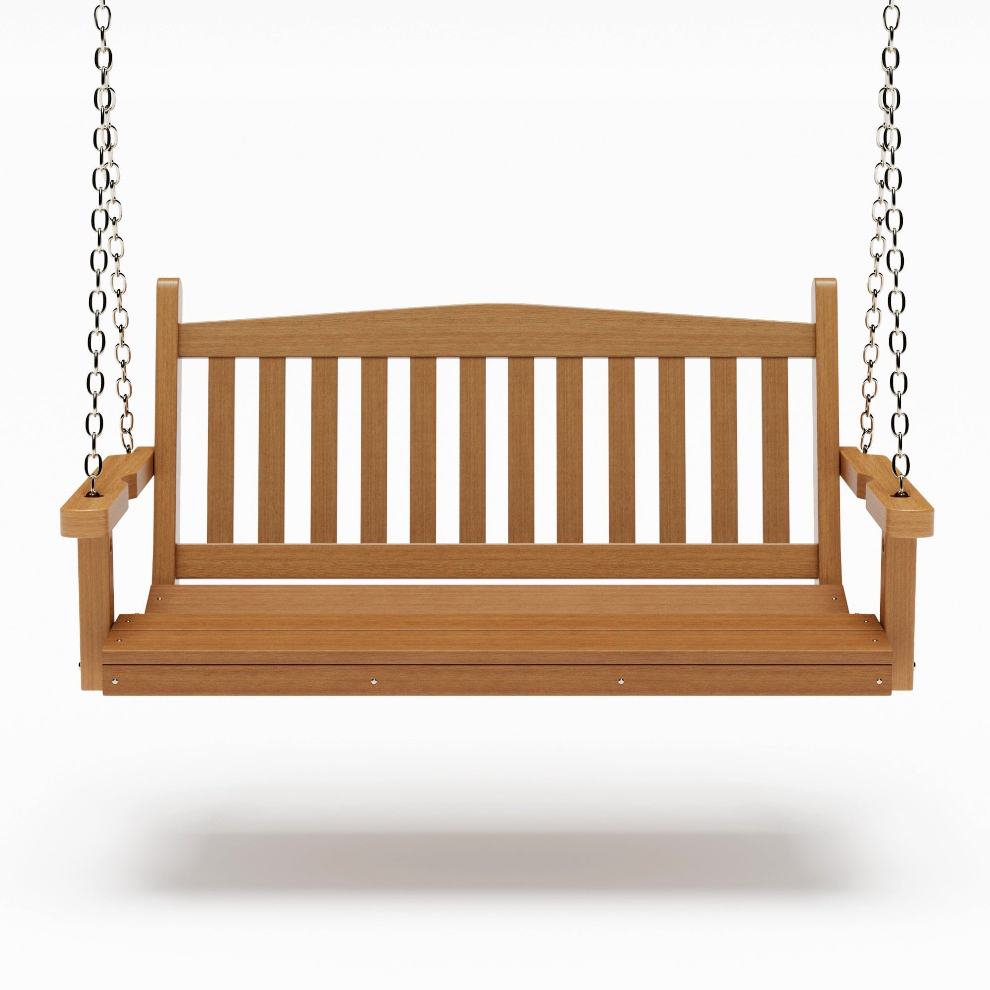 SimplyPoly 4 Foot Amish Made Mission Recycled Plastic Porch Swing, Weathered Wood
