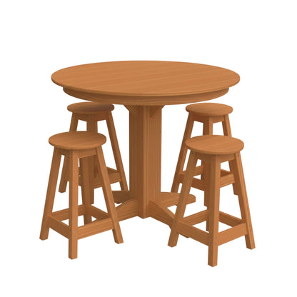 Keystone Amish Co. Sierra 5-Piece Poly Counter-Height Dining Set with Round Table
