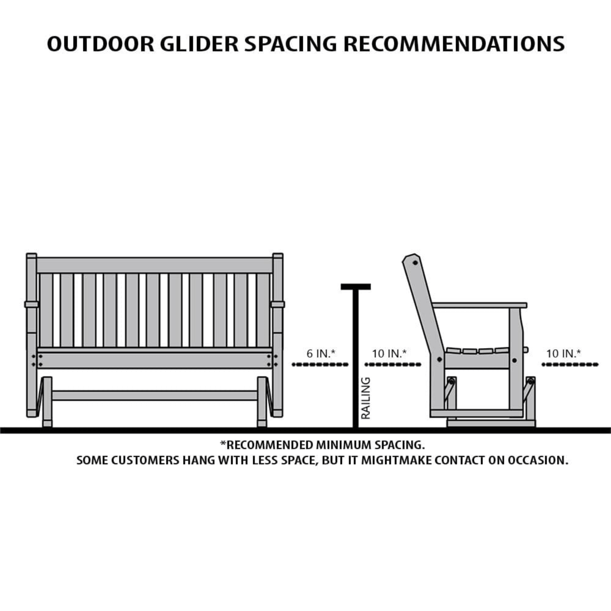 LuxCraft Adirondack 4-Foot Poly Composite Patio Glider