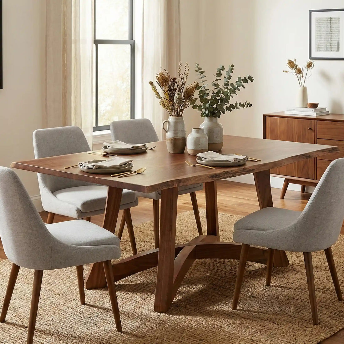 Hoosier Timbercraft Owen Live Edge Walnut Dining Table