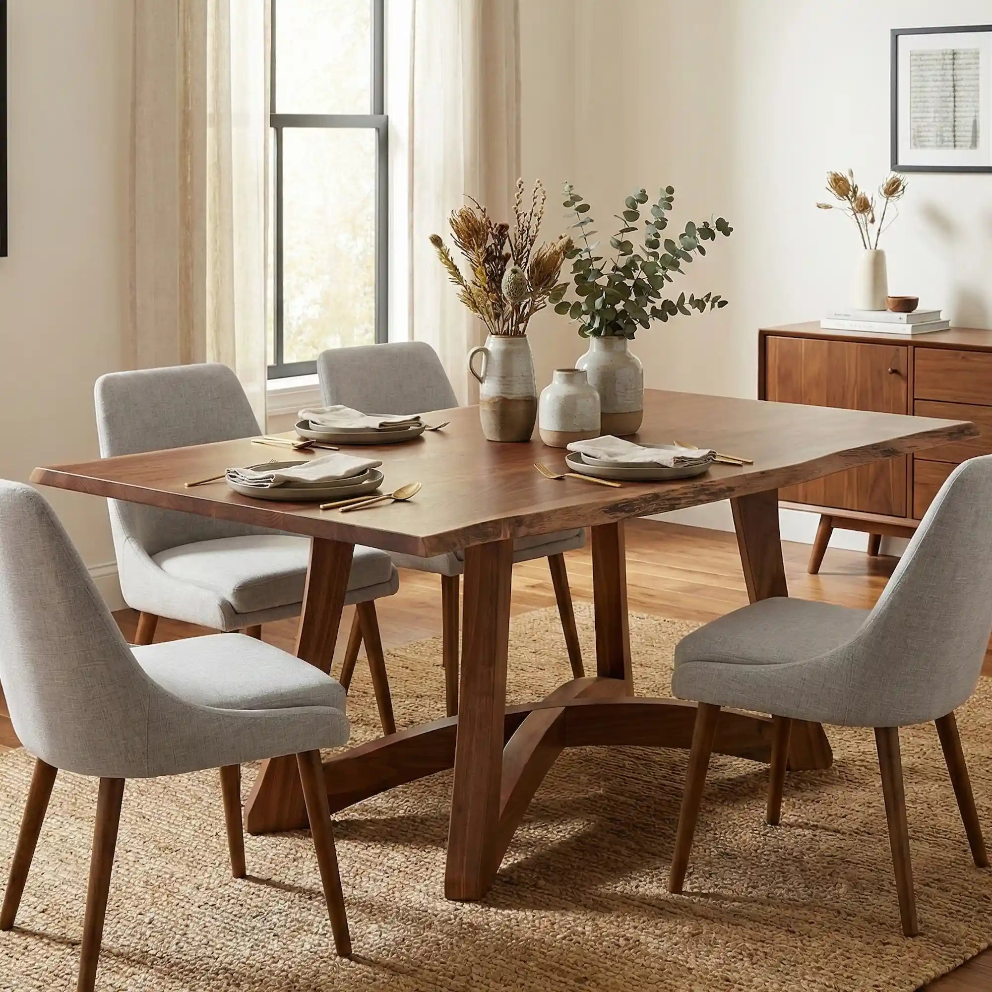 Hoosier Timbercraft Owen Live Edge Walnut Dining Table