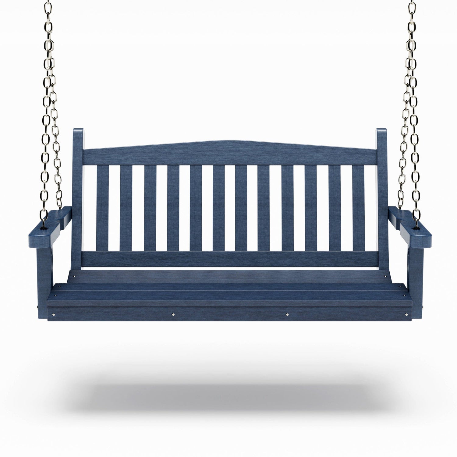 SimplyPoly 5 Foot Amish Made Mission Recycled Plastic Porch Swing, Natural Teak Wood Grain