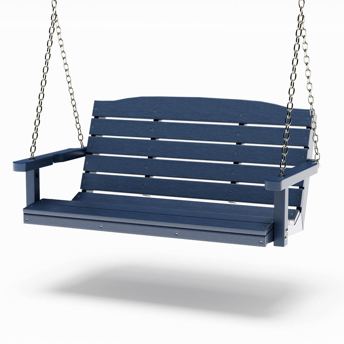 SimplyPoly 5 Foot Amish Made Classic Recycled Plastic Porch Swing, Patriot Blue