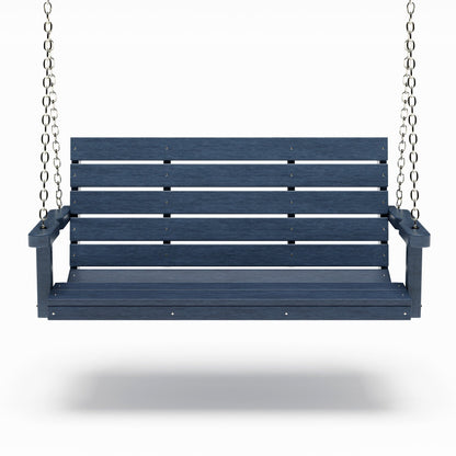 SimplyPoly 5 Foot Amish Made Signature Recycled Plastic Porch Swing, Black