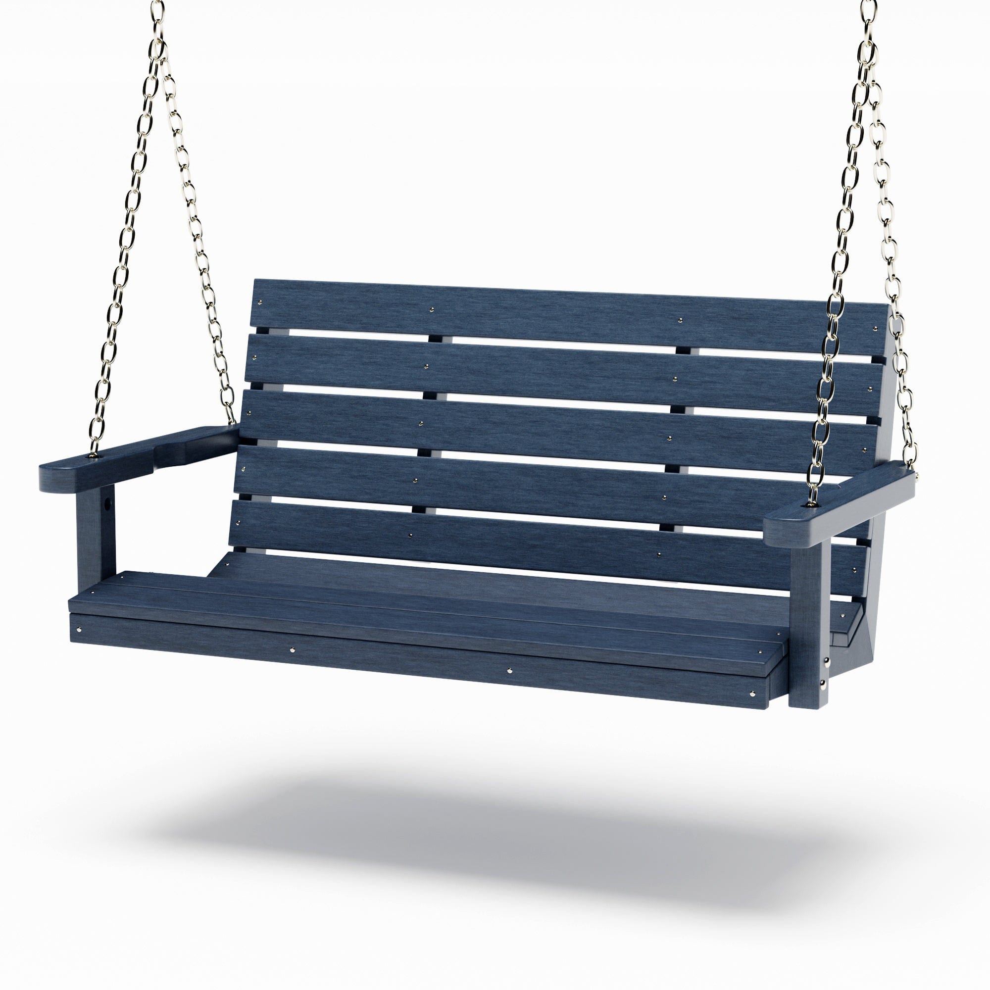 SimplyPoly 4 Foot Amish Made Signature Recycled Plastic Porch Swing, Birchwood Wood Grain