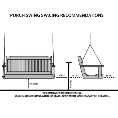 LuxCraft Adirondack 5-Foot Console Poly Composite Porch Swing