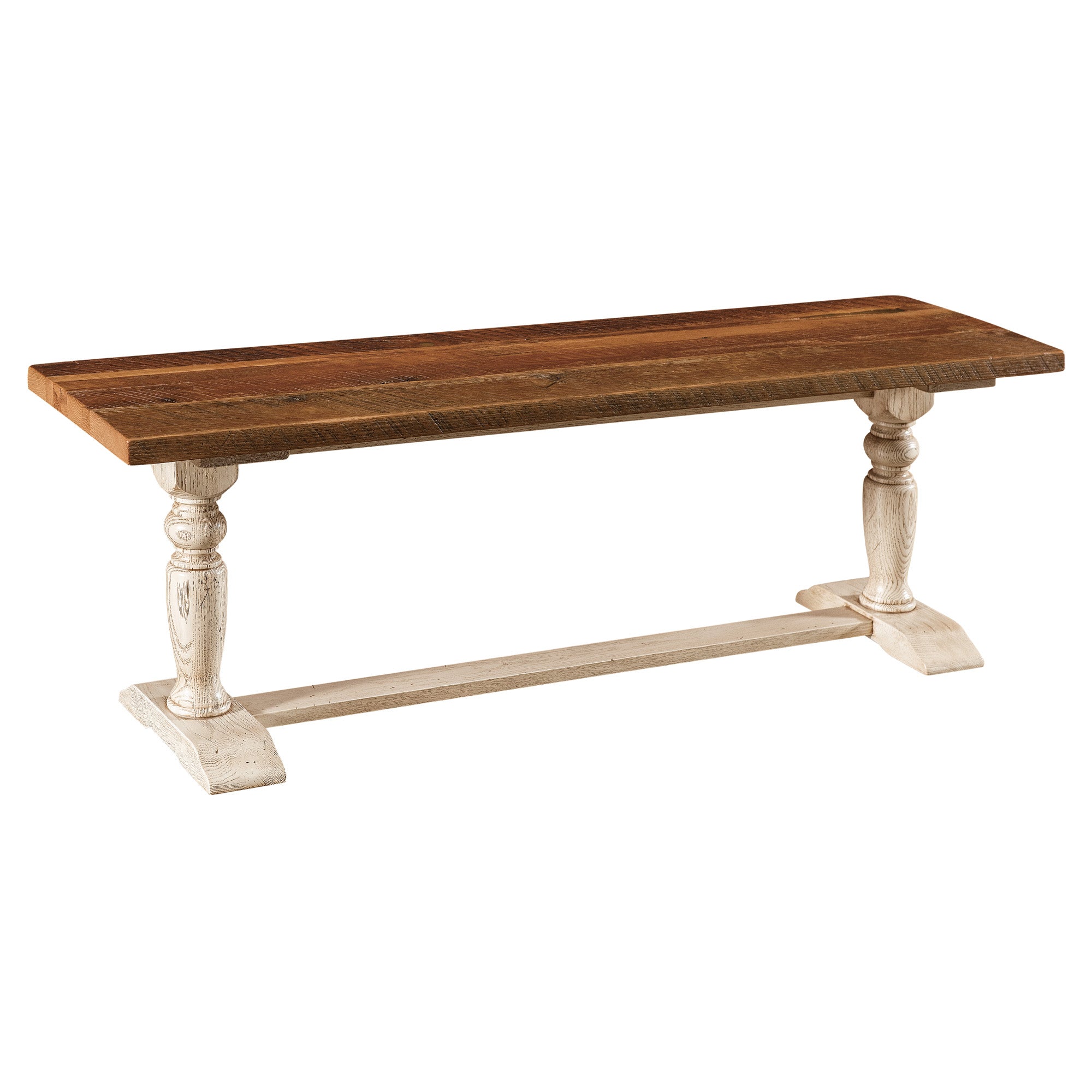 Hoosier Timbercraft Reclaimed Oak Barnwood 4-Person Dining Table &amp; Bench Set