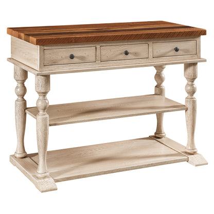 Hoosier Timbercraft Reclaimed Oak Barnwood Console Server Table