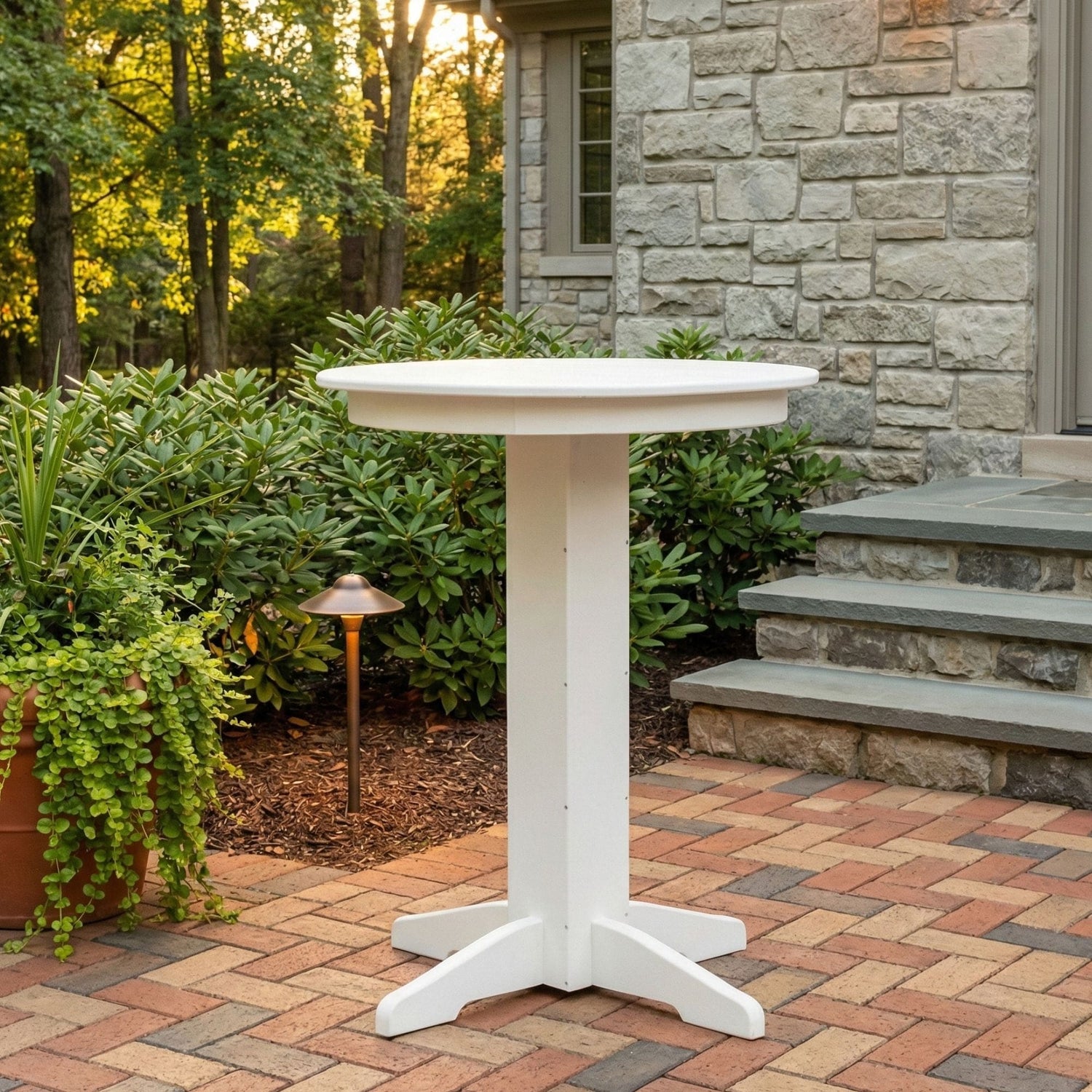 Keystone Amish Co. Poly Composite Round Outdoor Bar Height Table