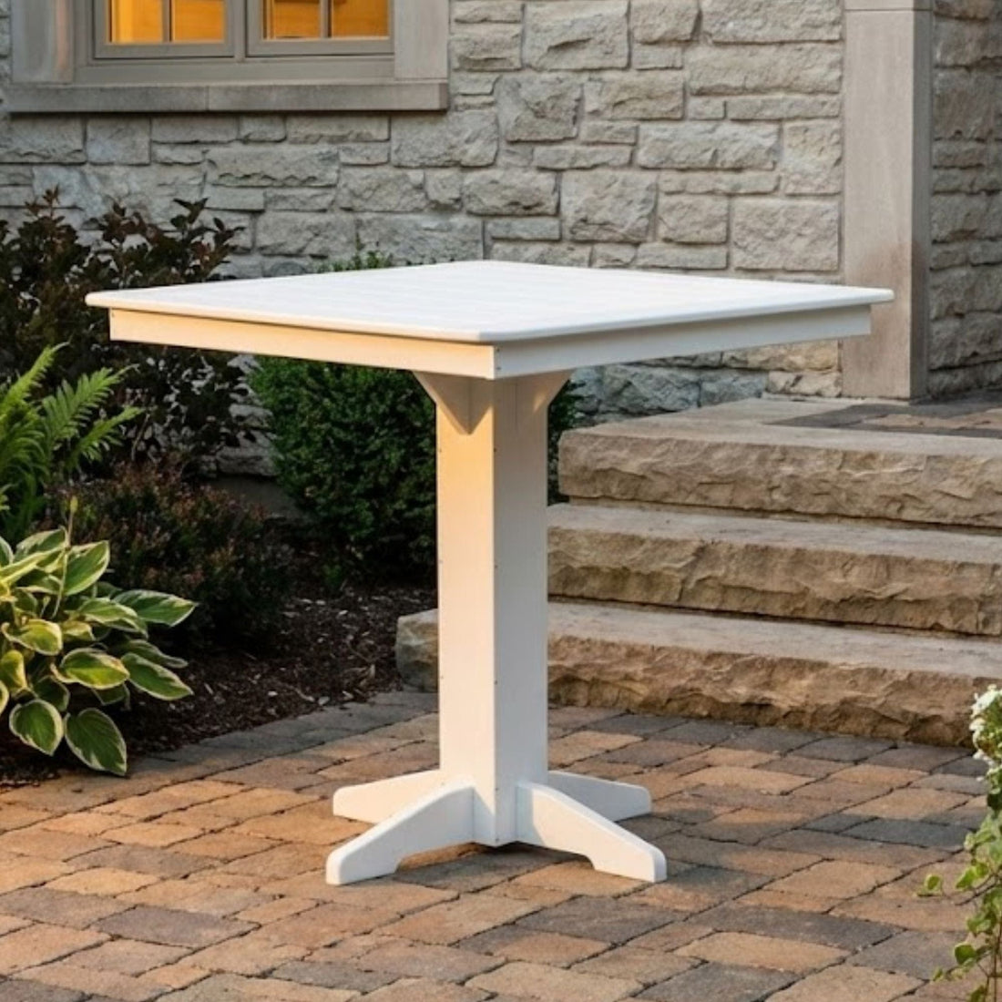 Keystone Amish Co. Square Poly Outdoor Bar Height Table
