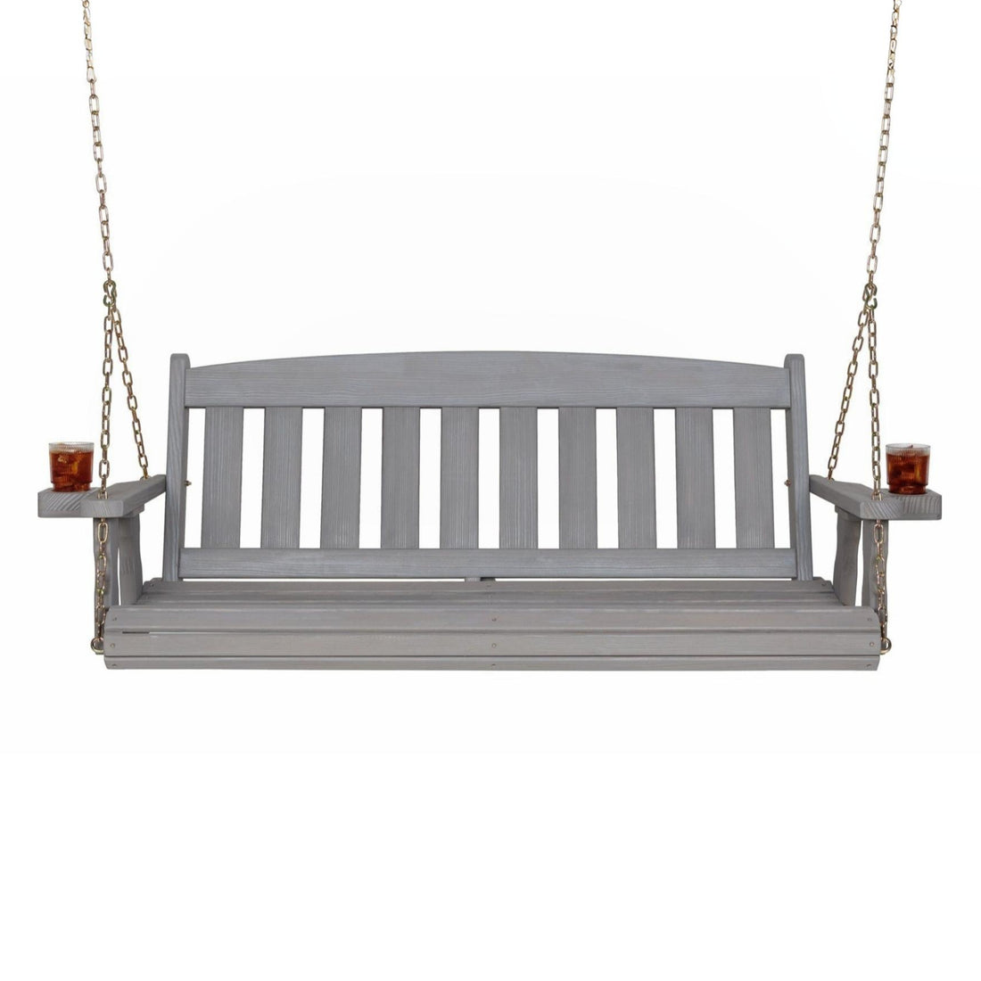 Amish Casual 5 Foot Grey Stain Mission Porch Swing with Clearcoat