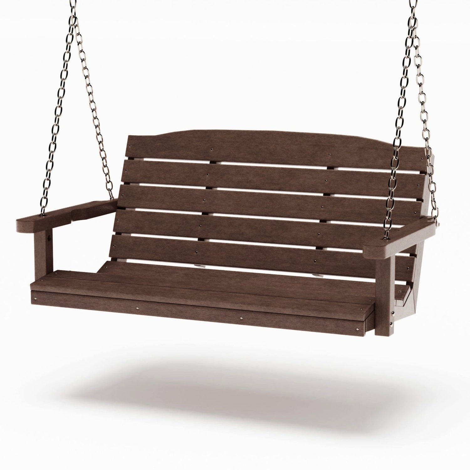 SimplyPoly 5 Foot Amish Made Classic Recycled Plastic Porch Swing, Bright White