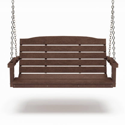 SimplyPoly 5 Foot Amish Made Classic Recycled Plastic Porch Swing, Bright White