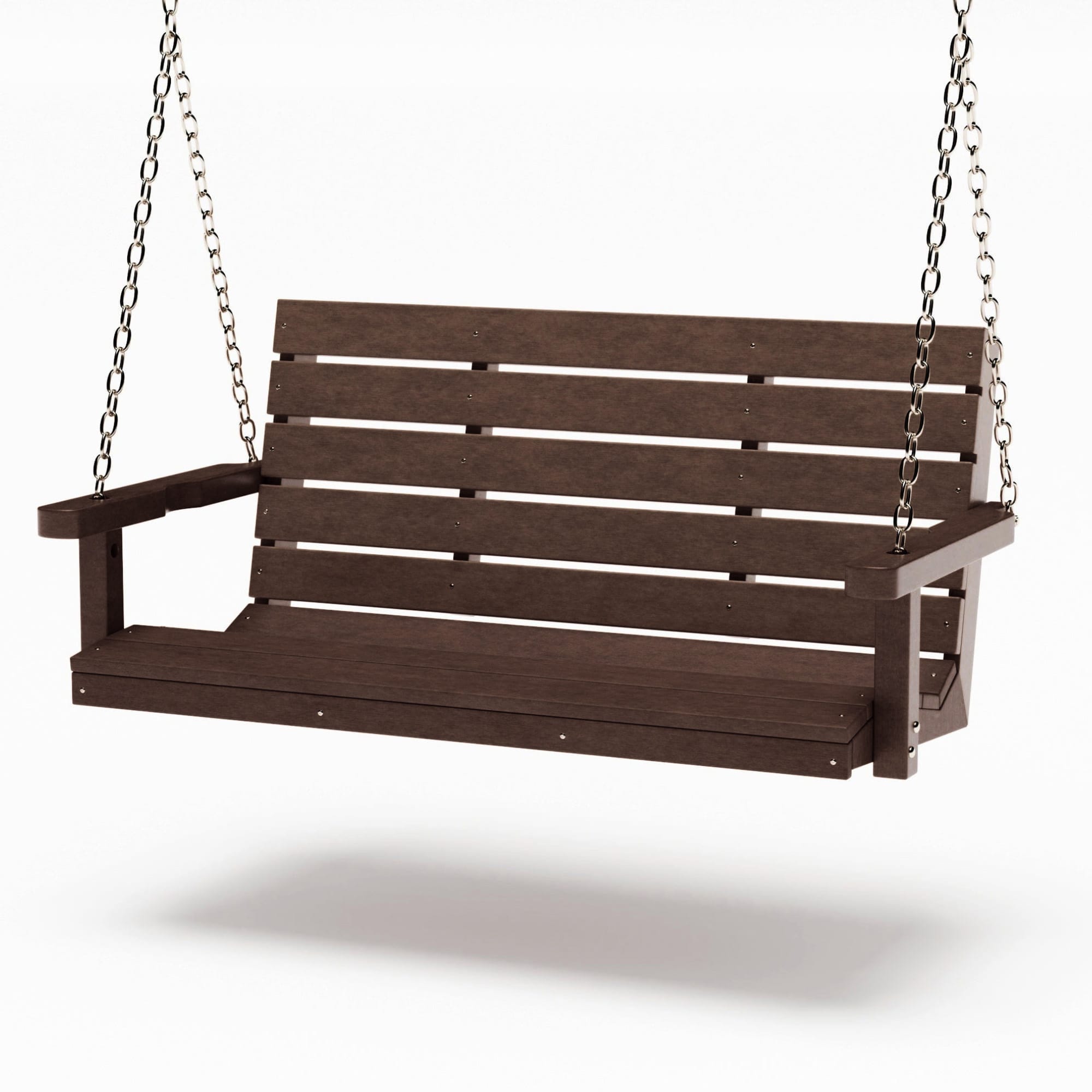 SimplyPoly 5 Foot Amish Made Signature Recycled Plastic Porch Swing, Tudor Brown