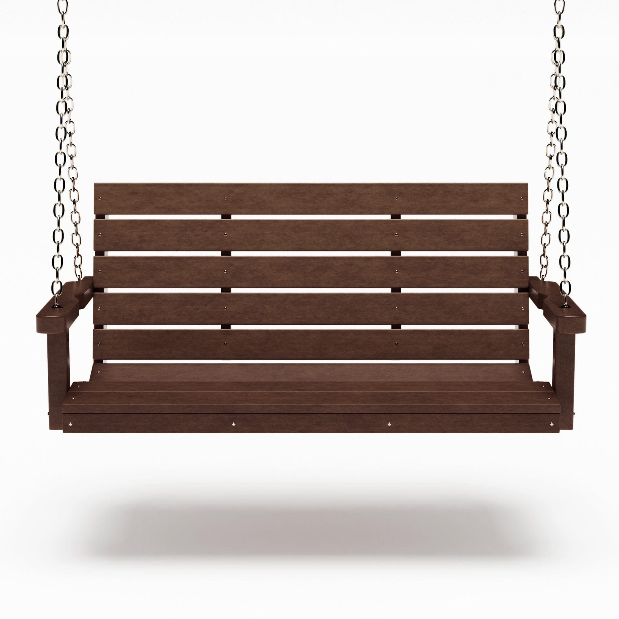 SimplyPoly 5 Foot Amish Made Signature Recycled Plastic Porch Swing, Birchwood Wood Grain