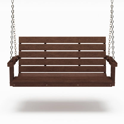 SimplyPoly 5 Foot Amish Made Signature Recycled Plastic Porch Swing, Patriot Blue