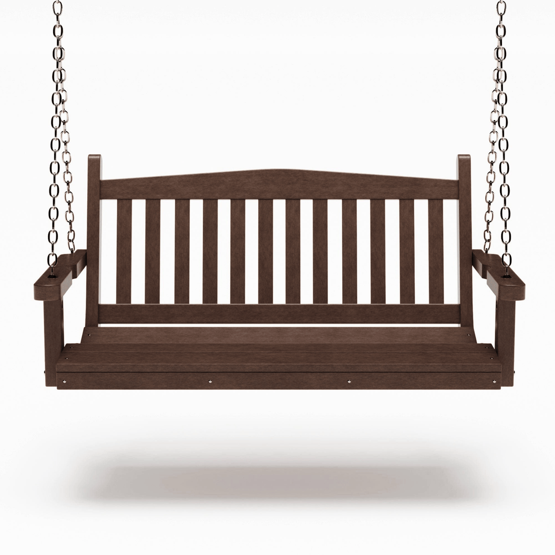 SimplyPoly 4 Foot Amish Made Mission Recycled Plastic Porch Swing, Tudor Brown