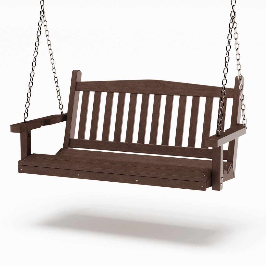SimplyPoly 5 Foot Amish Made Mission Recycled Plastic Porch Swing, Tudor Brown