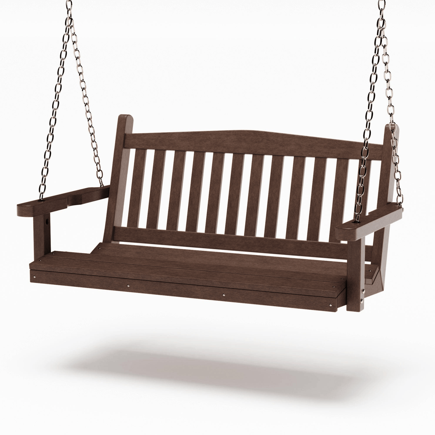 SimplyPoly 4 Foot Amish Made Mission Recycled Plastic Porch Swing, Driftwood Grey Wood Grain