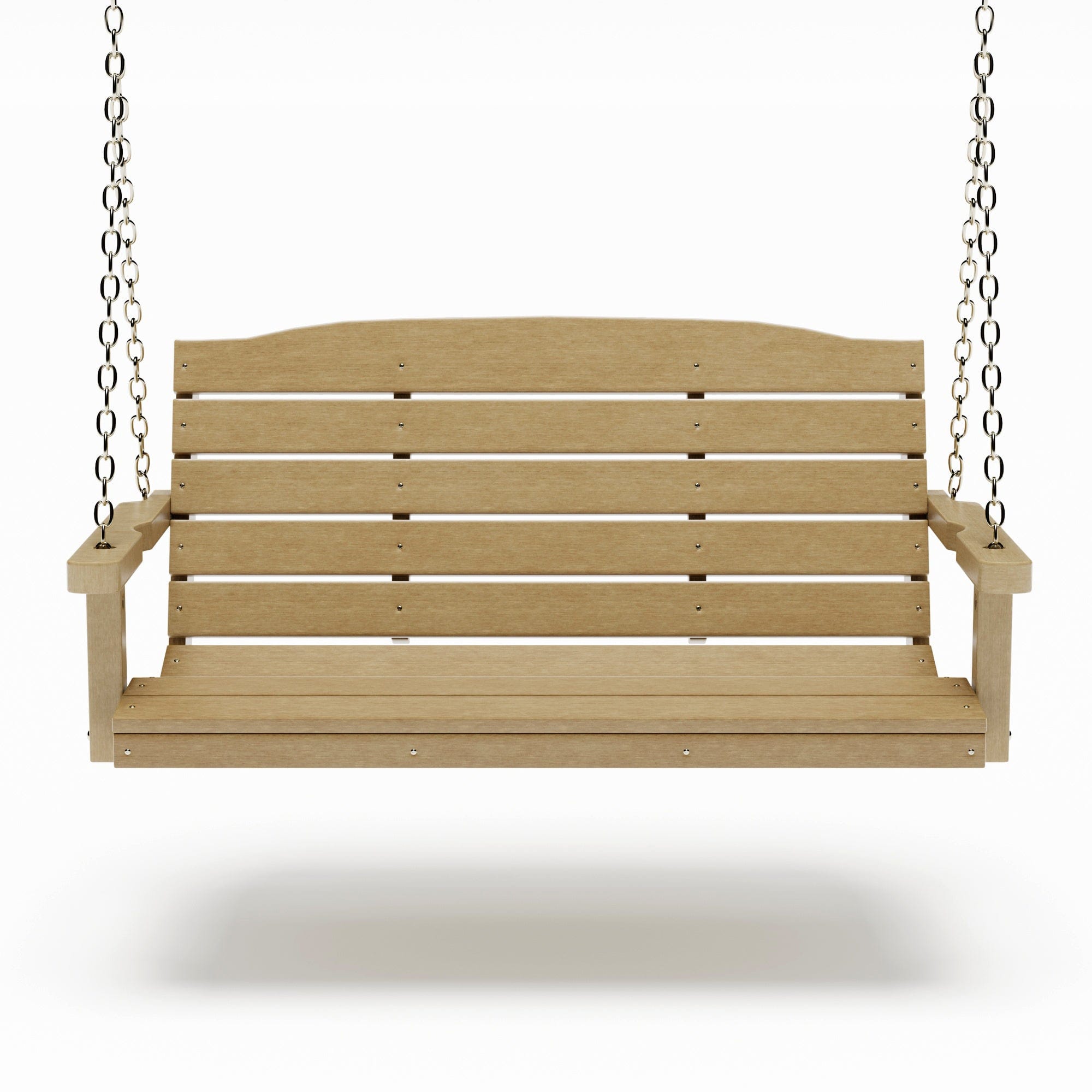 SimplyPoly 4 Foot Amish Made Classic Recycled Plastic Porch Swing, Bright White