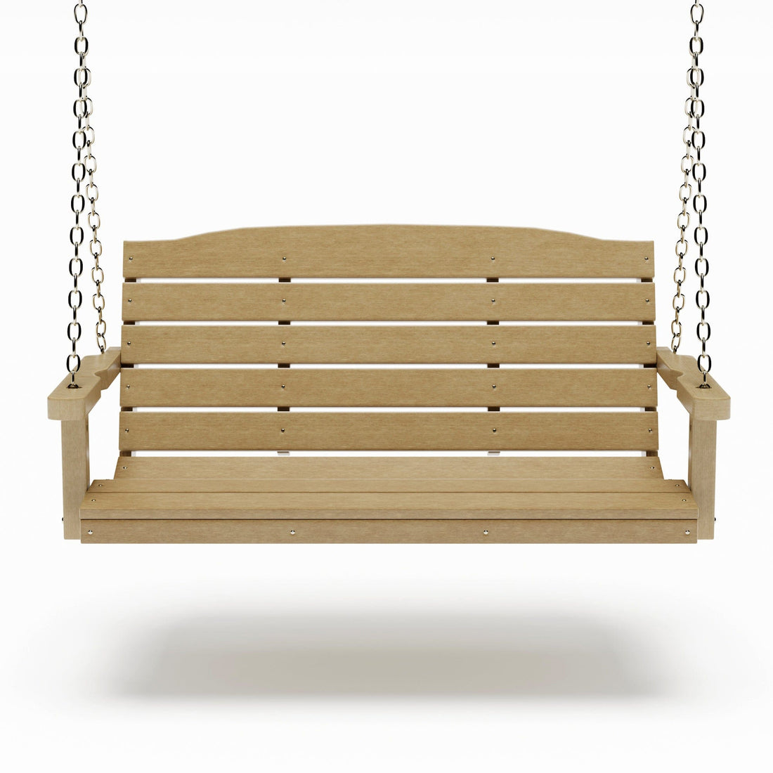 SimplyPoly 5 Foot Amish Made Classic Recycled Plastic Porch Swing, Weathered Wood