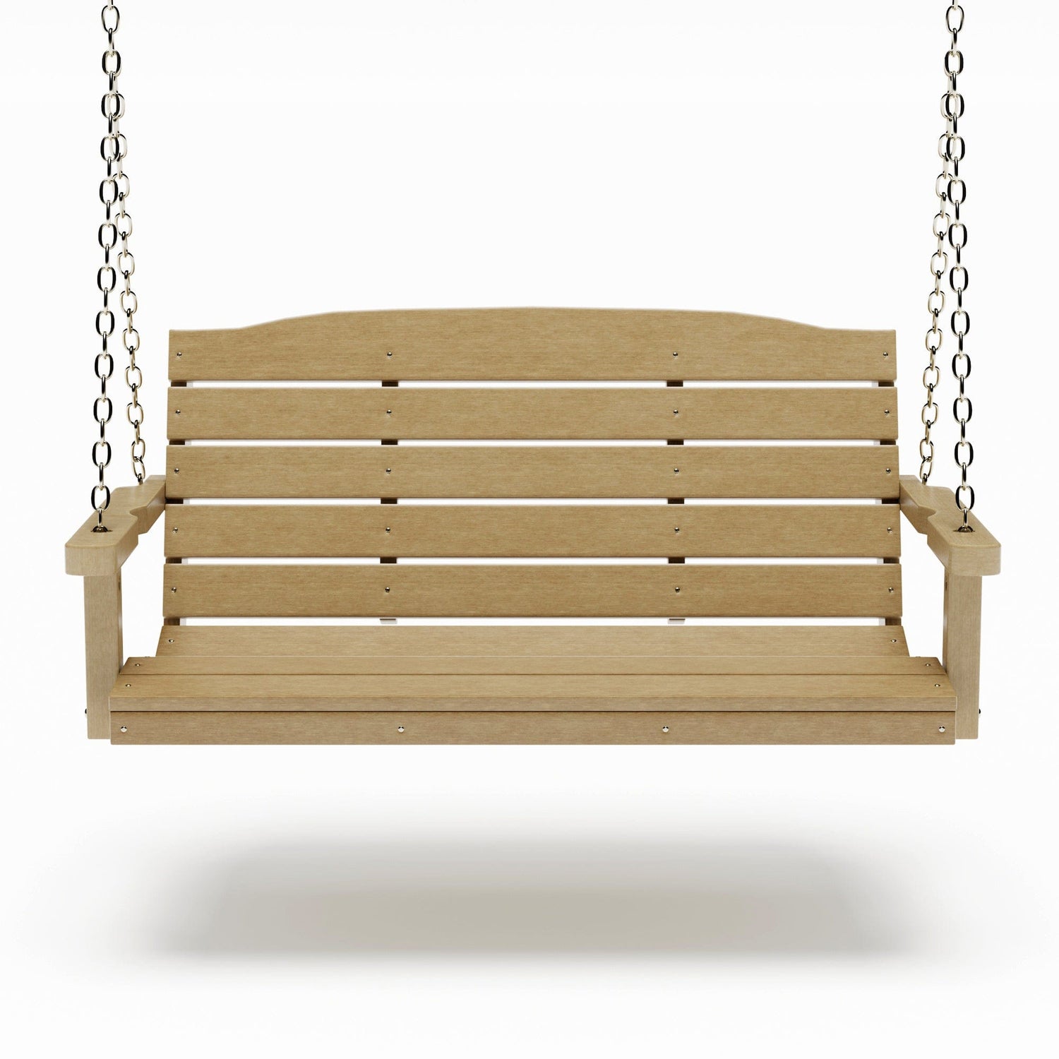 SimplyPoly 4 Foot Amish Made Classic Recycled Plastic Porch Swing, Tudor Brown