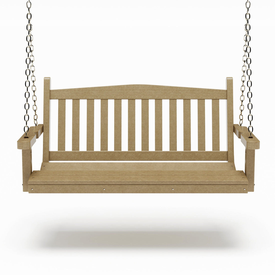 SimplyPoly 5 Foot Amish Made Mission Recycled Plastic Porch Swing, Weathered Wood