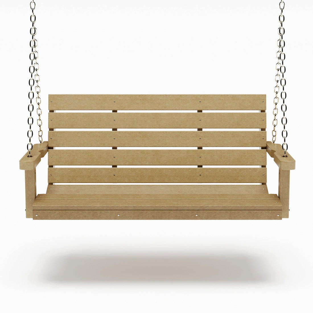 SimplyPoly 5 Foot Amish Made Signature Recycled Plastic Porch Swing, Weathered Wood