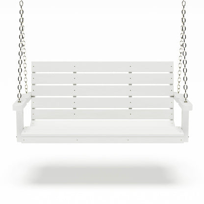 SimplyPoly 5 Foot Amish Made Signature Recycled Plastic Porch Swing, Patriot Blue
