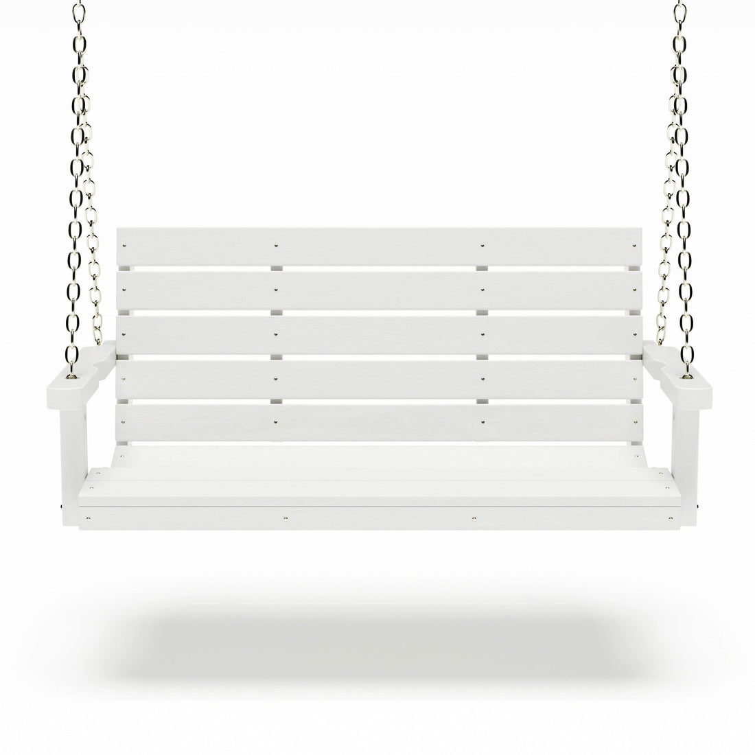 SimplyPoly 5 Foot Amish Made Signature Recycled Plastic Porch Swing, Bright White