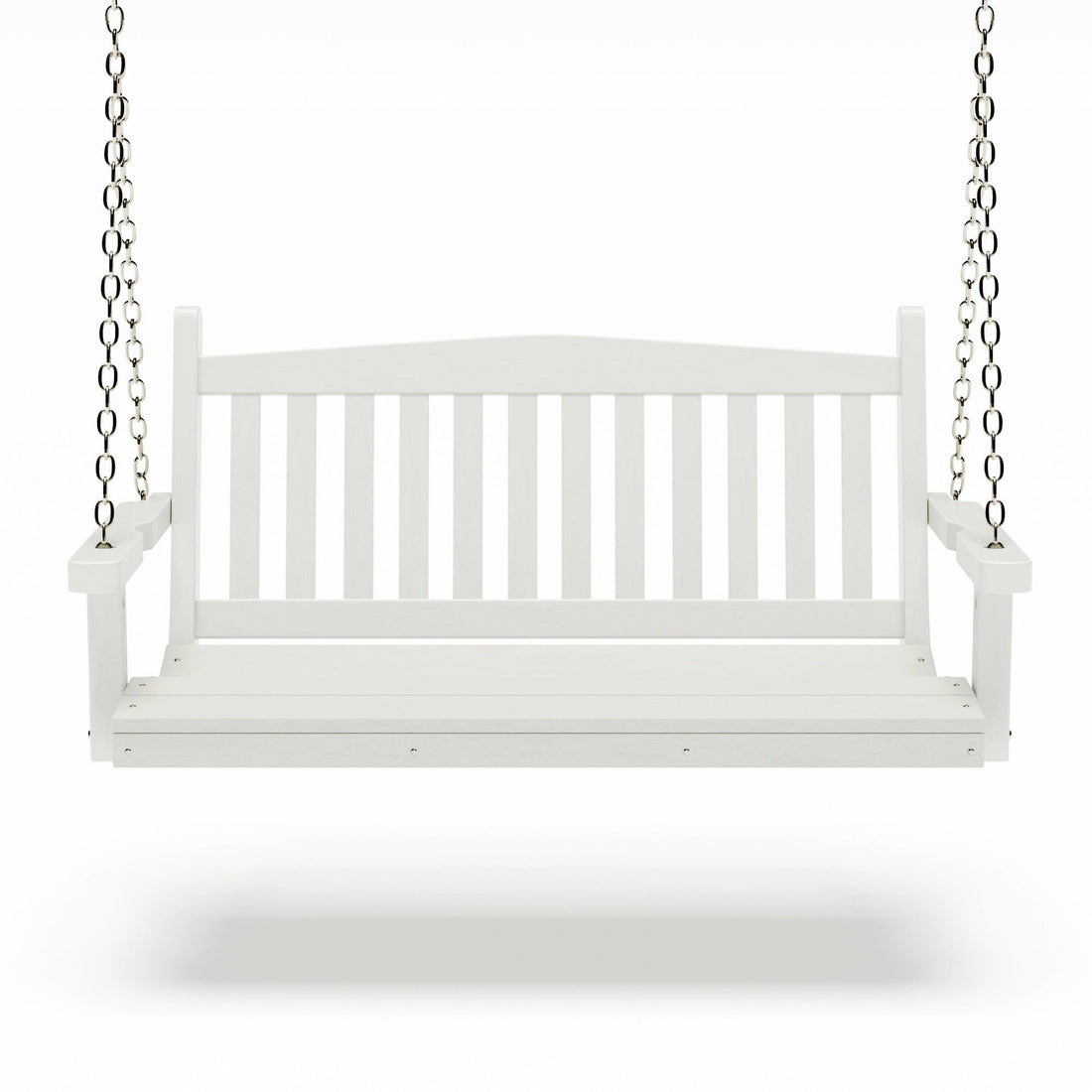 SimplyPoly 4 Foot Amish Made Mission Recycled Plastic Porch Swing, Bright White