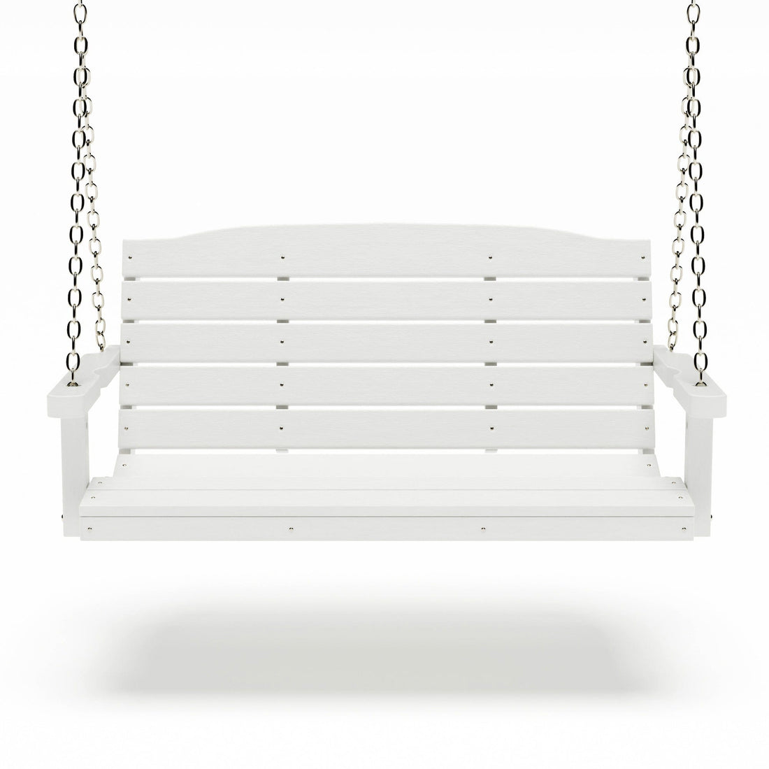 SimplyPoly 5 Foot Amish Made Classic Recycled Plastic Porch Swing, Bright White