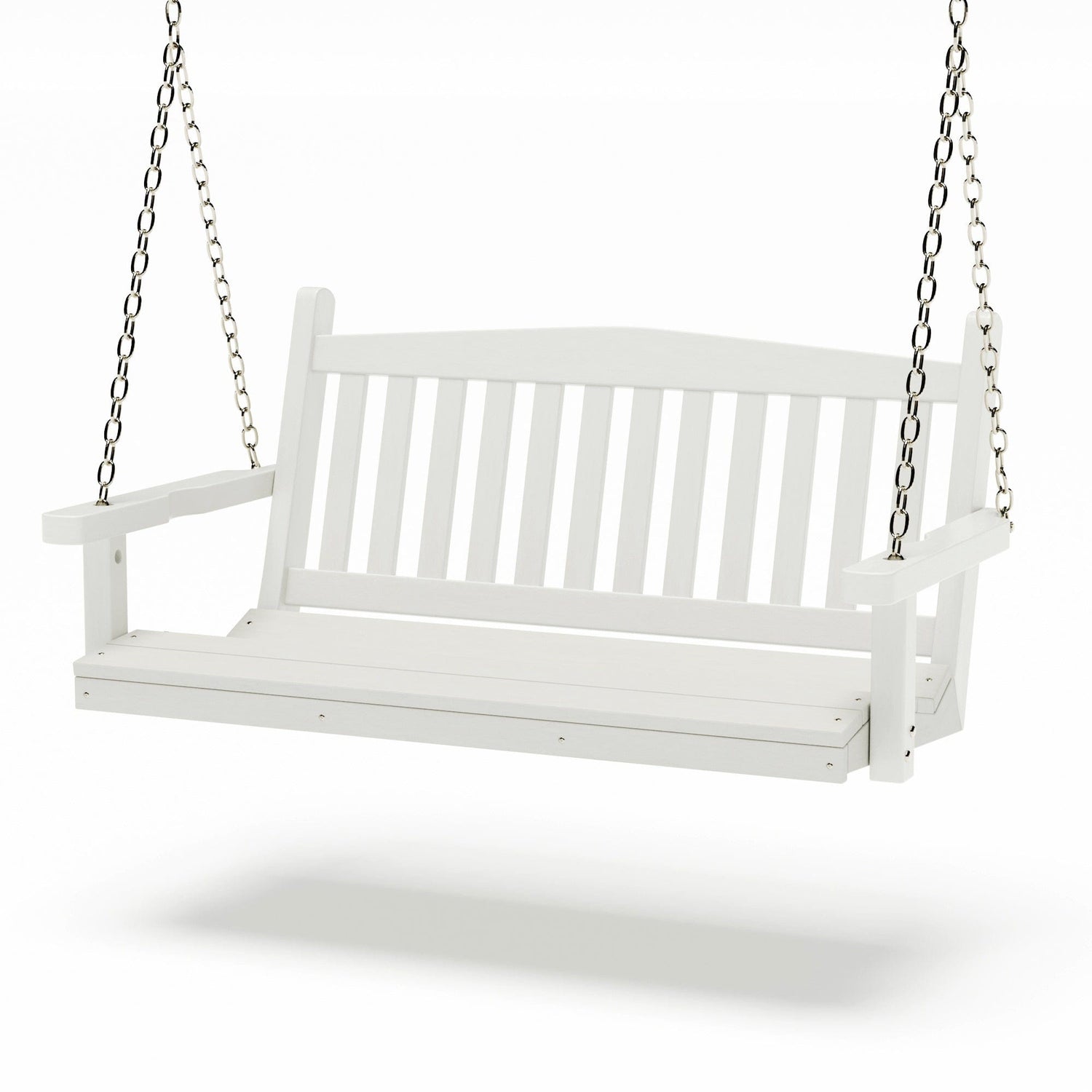 SimplyPoly 4 Foot Amish Made Mission Recycled Plastic Porch Swing, Natural Teak Wood Grain