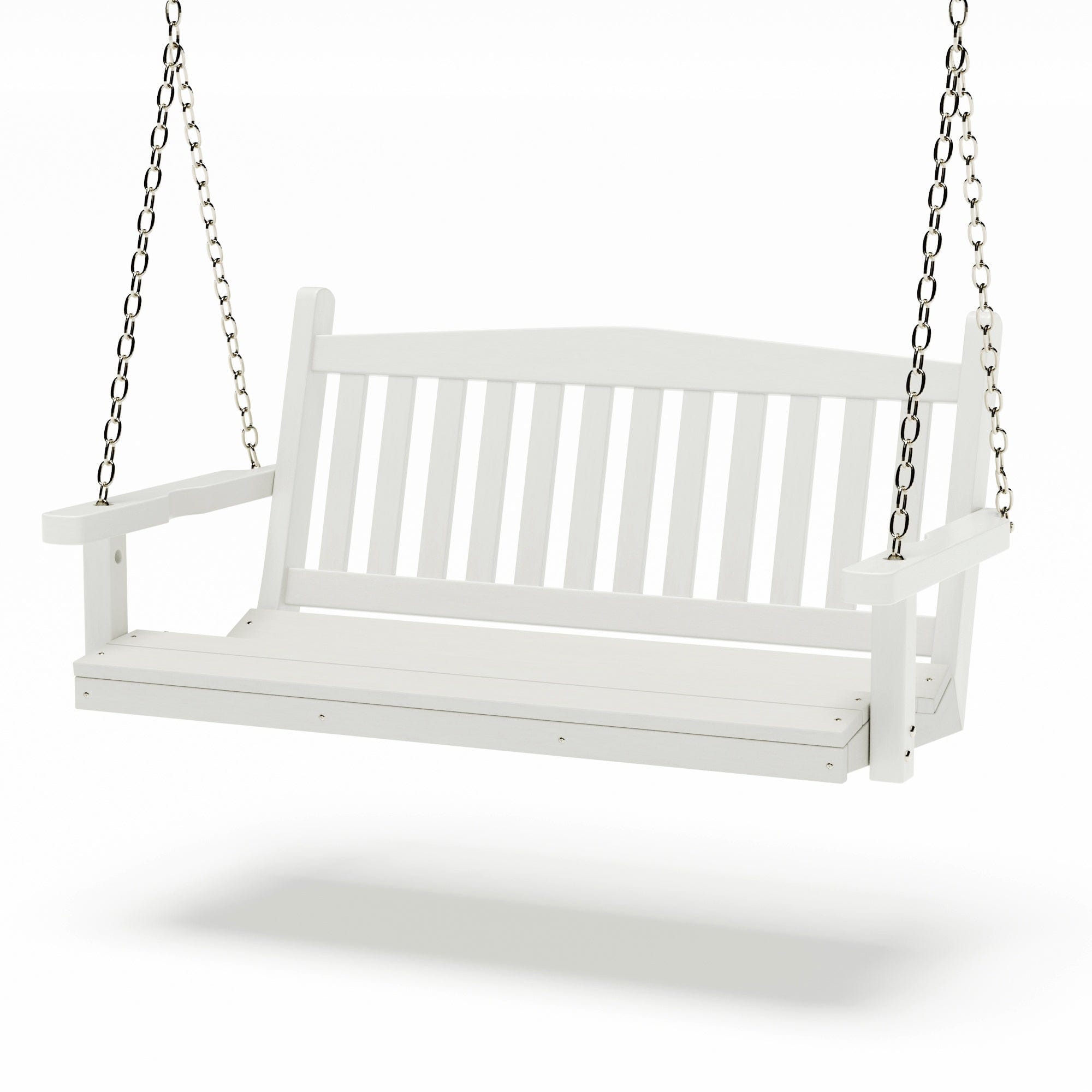 SimplyPoly 4 Foot Amish Made Mission Recycled Plastic Porch Swing, Weathered Wood