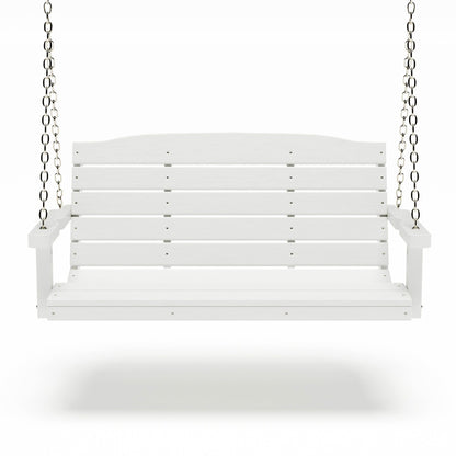 SimplyPoly 5 Foot Amish Made Classic Recycled Plastic Porch Swing, Weathered Wood