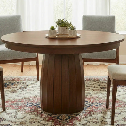 Hoosier Timbercraft Woodruff Extendable Pedestal Dining Table